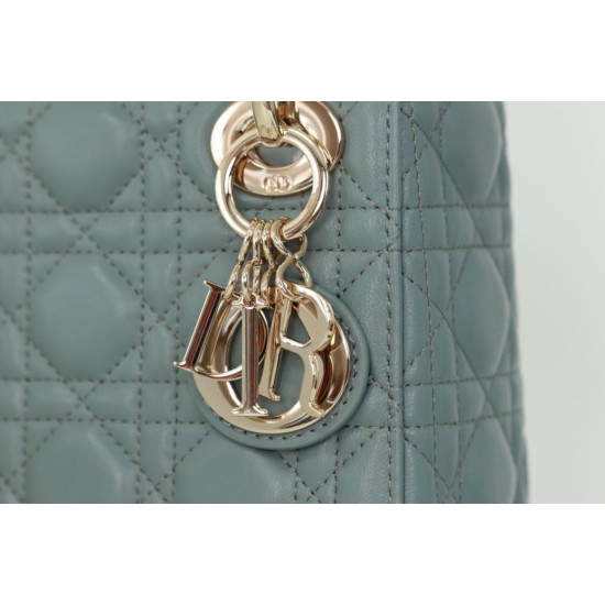 Migliore Repliche Dior Mini Borsa Lady Dior Cannage Blu Economiche Outlet Online