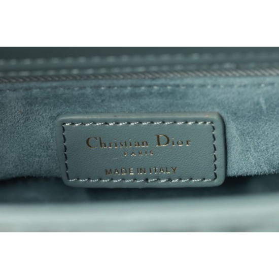 Migliore Repliche Dior Mini Borsa Lady Dior Cannage Blu Economiche Outlet Online