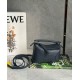 Replica Borsa Loewe Puzzle Mini Pelle di vitello granulata blu navy