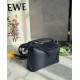 Replica Borsa Loewe Puzzle Mini Pelle di vitello granulata blu navy