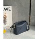 Replica Borsa Loewe Puzzle Mini Pelle di vitello granulata blu navy