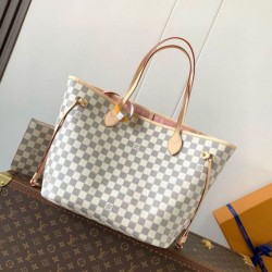 Migliore Repliche Borsa Louis Vuitton Neverfull MM Damier Azur Canvas N40603 Economiche Outlet Online