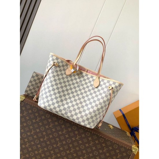 Migliore Repliche Borsa Louis Vuitton Neverfull MM Damier Azur Canvas N40603 Economiche Outlet Online