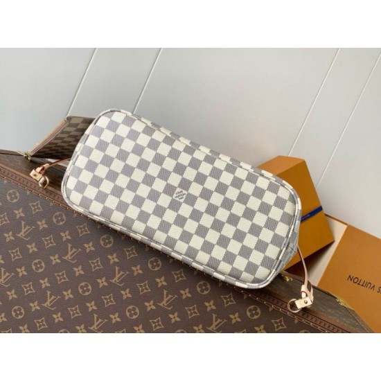 Migliore Repliche Borsa Louis Vuitton Neverfull MM Damier Azur Canvas N40603 Economiche Outlet Online