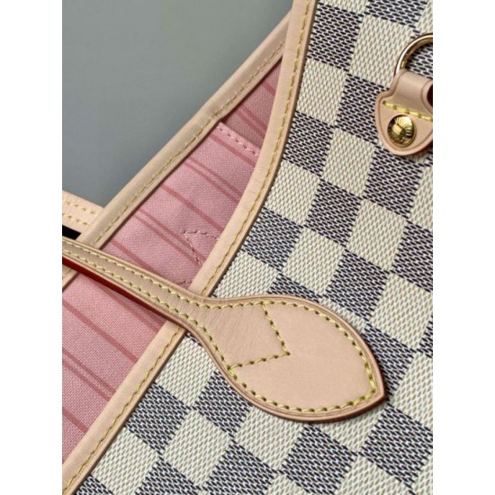 Migliore Repliche Borsa Louis Vuitton Neverfull MM Damier Azur Canvas N40603 Economiche Outlet Online