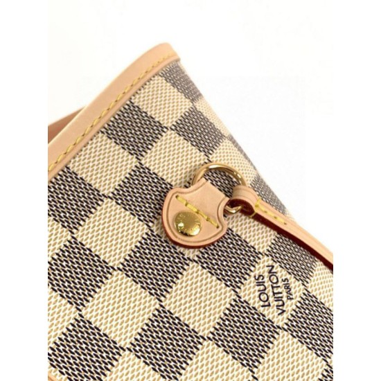 Migliore Repliche Borsa Louis Vuitton Neverfull MM Damier Azur Canvas N40603 Economiche Outlet Online