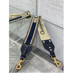 Replica perfetta Dior Tracolla con Ricamo Anello Tela Blu Imitazione Outlet Online
