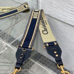 Replica perfetta Dior Tracolla con Ricamo Anello Tela Blu Imitazione Outlet Online