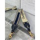 Replica perfetta Dior Tracolla con Ricamo Anello Tela Blu Imitazione Outlet Online