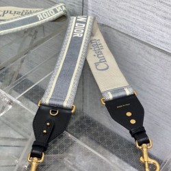 Migliore Repliche Dior Tracolla con Ricamo Anello Tela Grigio Economiche Outlet Online