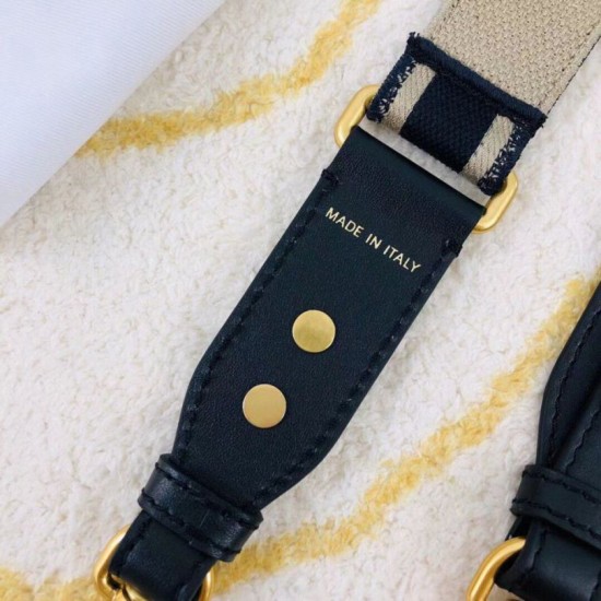Replica perfetta Dior Tracolla Regolabile con Ricamo Obliquo Blu Imitazione Outlet Online