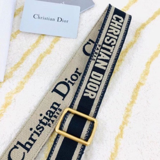Replica perfetta Dior Tracolla Regolabile con Ricamo Obliquo Blu Imitazione Outlet Online