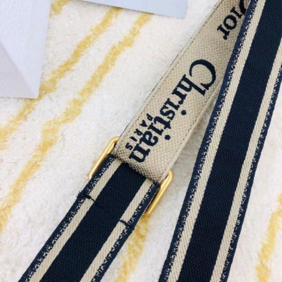 Replica perfetta Dior Tracolla Regolabile con Ricamo Obliquo Blu Imitazione Outlet Online