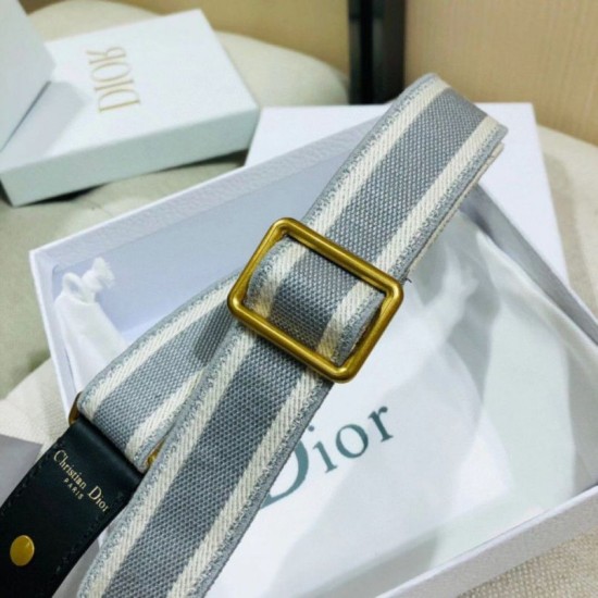 Dior Tracolla Regolabile con Ricamo Grigio Replica originale di alta qualità Migliore Repliche Dior Tracolla Regolabile con Ricamo Grigio Economiche Outlet Online