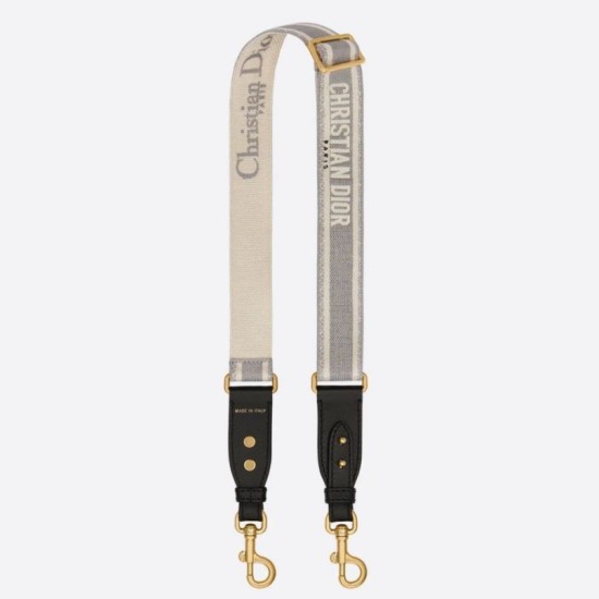 Dior Tracolla Regolabile con Ricamo Grigio Replica originale di alta qualità Migliore Repliche Dior Tracolla Regolabile con Ricamo Grigio Economiche Outlet Online