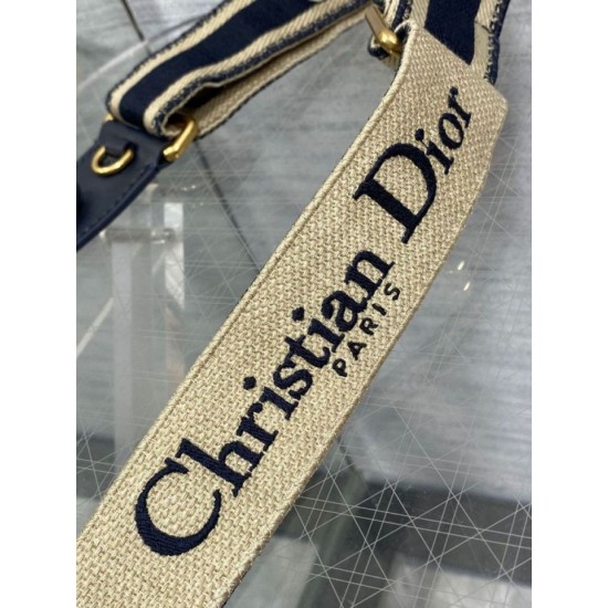 Migliore Repliche Dior Tracolla Regolabile con Ricamo Anello Blu Economiche Outlet Online