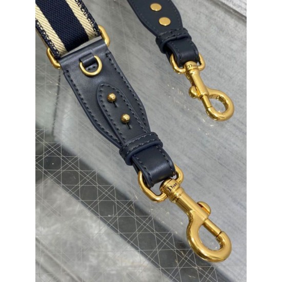Migliore Repliche Dior Tracolla Regolabile con Ricamo Anello Blu Economiche Outlet Online