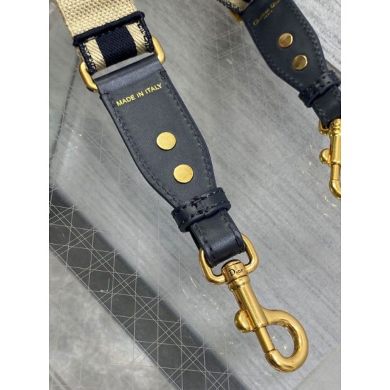 Migliore Repliche Dior Tracolla Regolabile con Ricamo Anello Blu Economiche Outlet Online