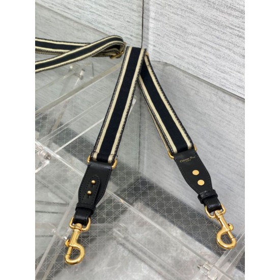 Migliore Repliche Dior Tracolla Regolabile con Ricamo Anello Nero Economiche Outlet Online