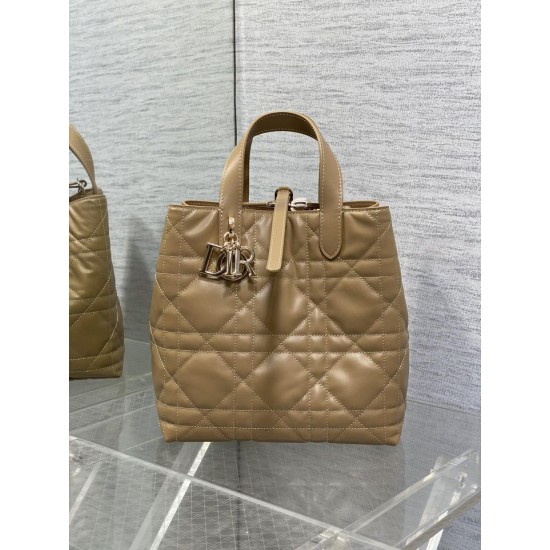 Perfette Qualità Repliche Borsa tote verticale Dior piccola/media Dior Toujours marrone Imitazione