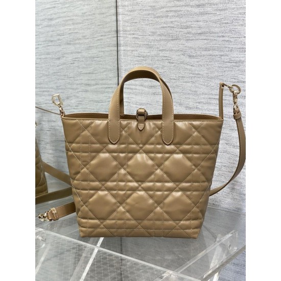 Perfette Qualità Repliche Borsa tote verticale Dior piccola/media Dior Toujours marrone Imitazione