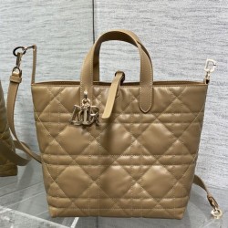 Perfette Qualità Repliche Borsa tote verticale Dior piccola/media Dior Toujours marrone Imitazione