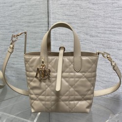 Perfette Qualità Repliche Borsa tote verticale Dior piccola/media Dior Toujours albicocca Imitazione