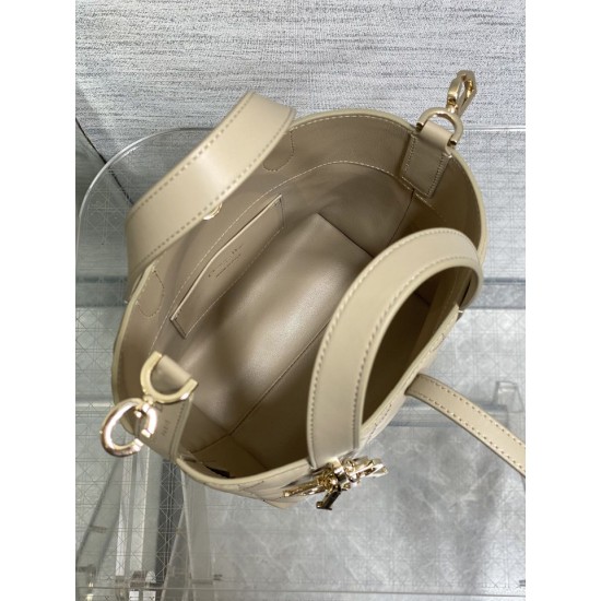 Perfette Qualità Repliche Borsa tote verticale Dior piccola/media Dior Toujours albicocca Imitazione