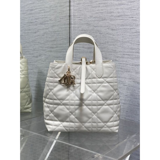 Migliore Repliche Borsa tote verticale Dior piccola/media Dior Toujours bianca Economiche Outlet Online