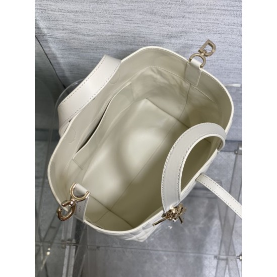 Migliore Repliche Borsa tote verticale Dior piccola/media Dior Toujours bianca Economiche Outlet Online