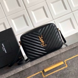 Perfette Qualità Repliche YSL saint Laurent Lou camera bag nera in vitello trapuntato Imitazione