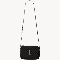 Perfette Qualità Repliche YSL saint Laurent Lou camera bag nera in vitello trapuntato Imitazione