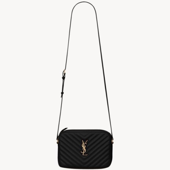Perfette Qualità Repliche YSL saint Laurent Lou camera bag nera in vitello trapuntato Imitazione