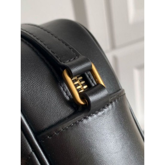 Perfette Qualità Repliche YSL saint Laurent Lou camera bag nera in vitello trapuntato Imitazione