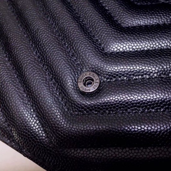 Migliore Repliche Portafoglio a catena Envelope YSL Saint Laurent WOC Tutto nero Economiche Outlet Online