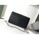 Perfette Qualità Repliche Portafoglio YSL Saint Laurent WOC Monogram Chain Noir Imitazione