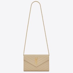 Miglior Falso Portafoglio YSL Saint Laurent WOC Monogram Chain Poudre Economiche Premium