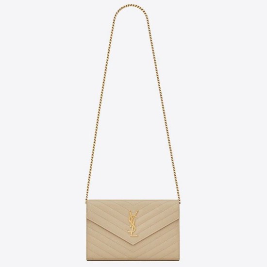 Miglior Falso Portafoglio YSL Saint Laurent WOC Monogram Chain Poudre Economiche Premium