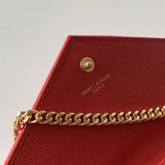 Perfette Qualità Repliche Portafoglio YSL Saint Laurent WOC Monogram Chain Rosso Imitazione