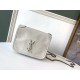 Miglior Falso Portafoglio a catena Niki YSL Saint Laurent WOC Bianco Crinkled Economiche Premium