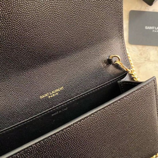 Perfette Qualità Repliche Portafoglio YSL Saint Laurent WOC Uptown Chain Nero Imitazione