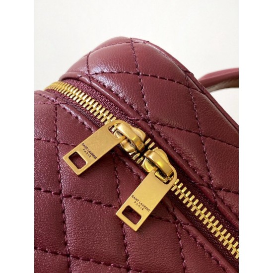 Miglior Falso Borsa mini Vanity Gaby YSL Saint Laurent Bordeaux Economiche Premium