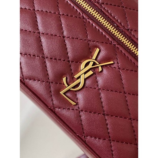 Miglior Falso Borsa mini Vanity Gaby YSL Saint Laurent Bordeaux Economiche Premium