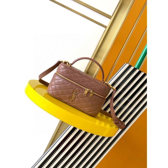 Miglior Falso Borsa mini Vanity Gaby YSL Saint Laurent in Barely Pink Economiche Premium