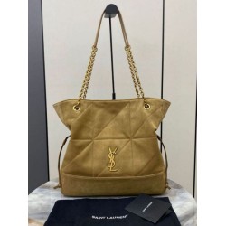 Borsa shopping YSL Saint Laurent Jamie 4.3 Pochon grande foglia oro camoscio marrone Replica originale di alta qualità Replica perfetta Borsa shopping YSL Saint Laurent Jamie 4.3 Pochon grande foglia oro camoscio marrone Imitazione Outlet Online