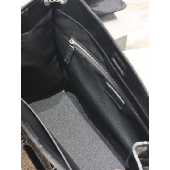 Migliore Repliche Borsa shopping grande vintage stropicciata YSL Saint Laurent Niki Nero Economiche Outlet Online