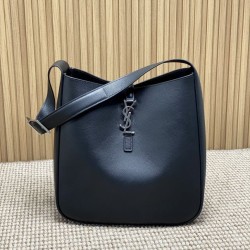 Miglior Falso Borsa grande YSL Saint Laurent le 5 à 7 Supple nera Economiche Premium