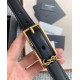 Migliore Repliche Nuova fibbia Cassandre YSL Saint Laurent Cintura 20MM Nero Economiche Outlet Online