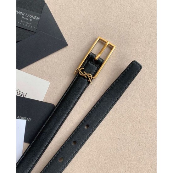 Migliore Repliche Nuova fibbia Cassandre YSL Saint Laurent Cintura 20MM Nero Economiche Outlet Online