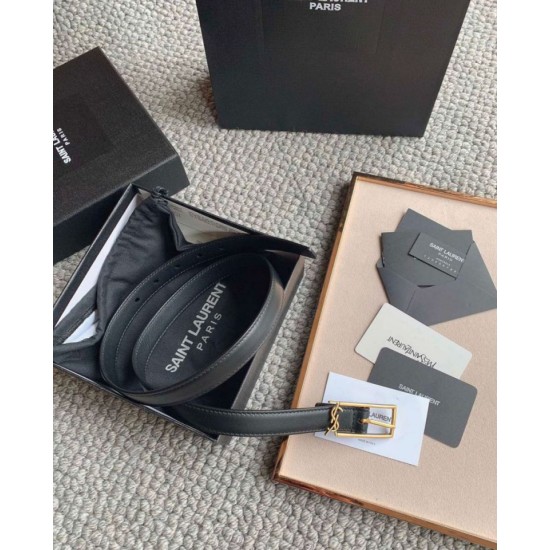 Migliore Repliche Nuova fibbia Cassandre YSL Saint Laurent Cintura 20MM Nero Economiche Outlet Online